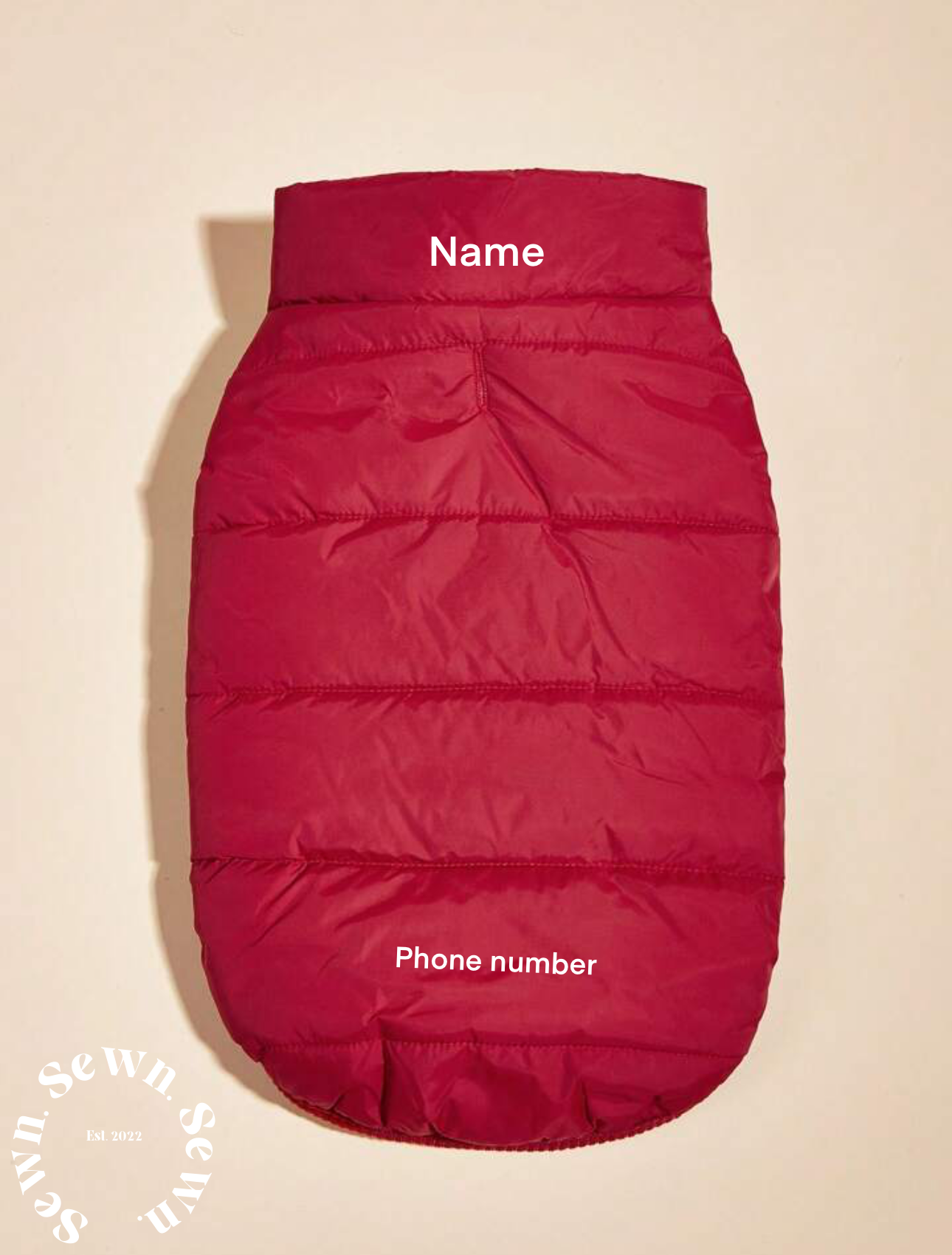 Personalised Dog Puffer Jacket | Fleece Lined | Various Colours | Button Down