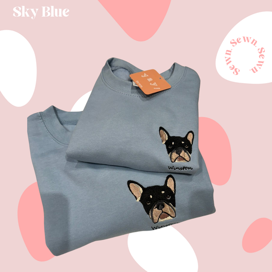 Children's Sweatshirt | Embroidered | Pet Portrait | Personalised | One Pet