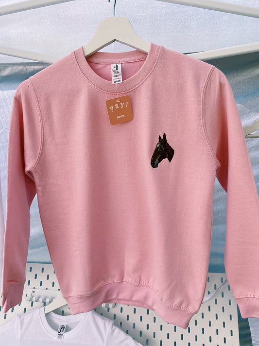Children's Sweatshirt | Embroidered | Pet Portrait | Personalised
